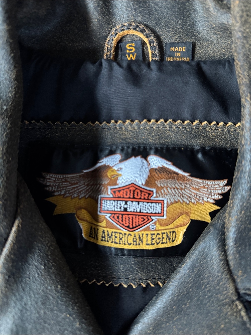 Harley Davidson fringed distressed leather side zip riding jacket EUC small - Picture 12 of 15